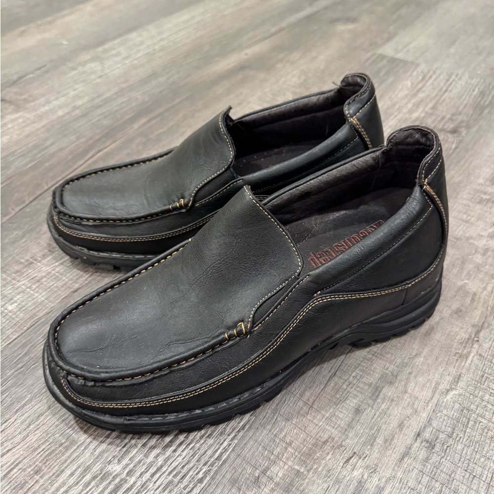 Constep Black Leather Moccasin Slip-Ons